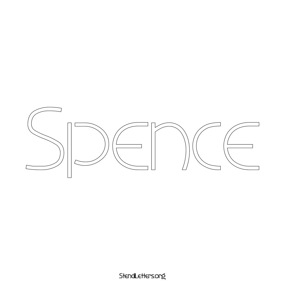 Spence name stencil in Simple Elegant Lettering