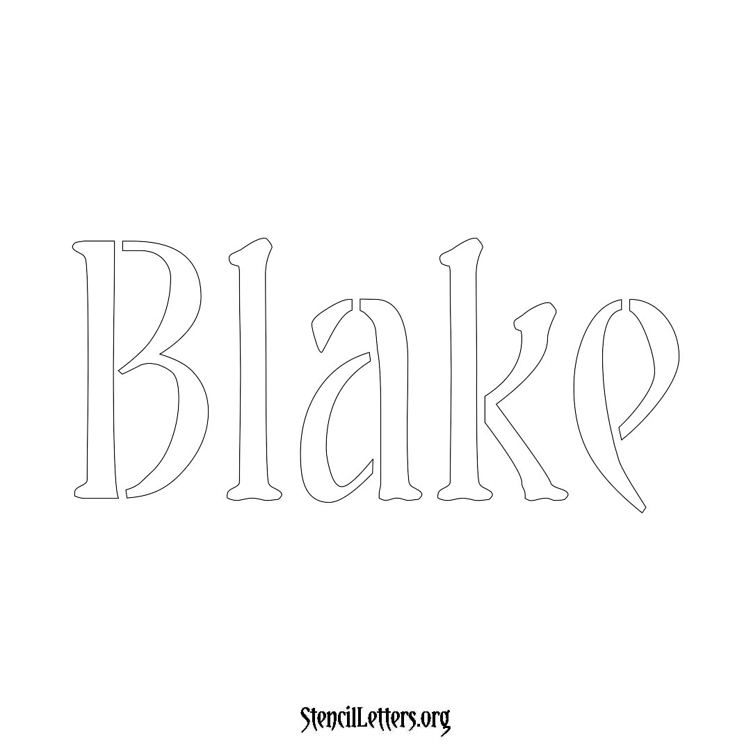 Blake name stencil in Vintage Brush Lettering