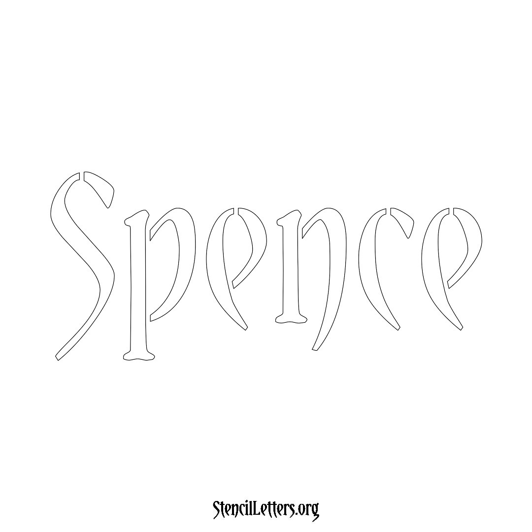 Spence name stencil in Vintage Brush Lettering