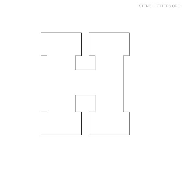 Stencil Letter Block H
