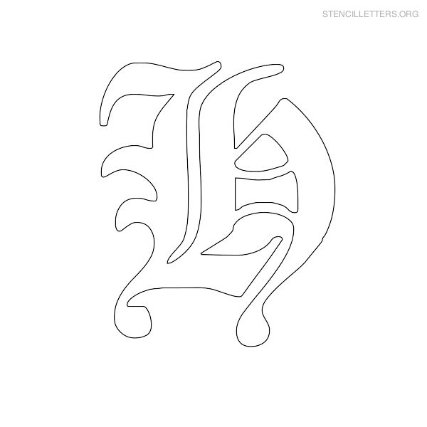 Stencil Letter Old English H