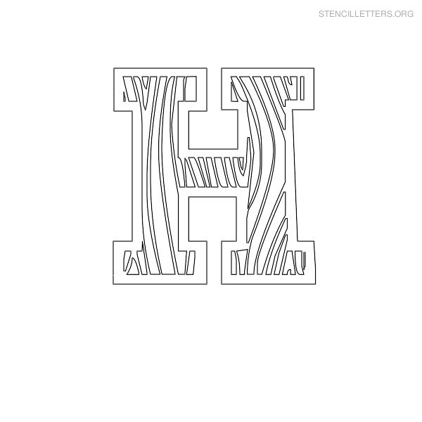 Stencil Letter Wooden H