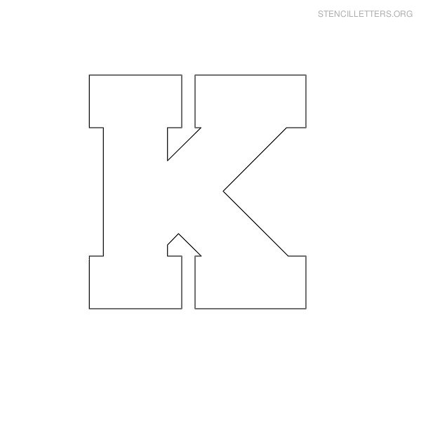 Stencil Letter Block K