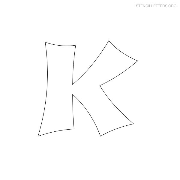 Stencil Letter Japanese K