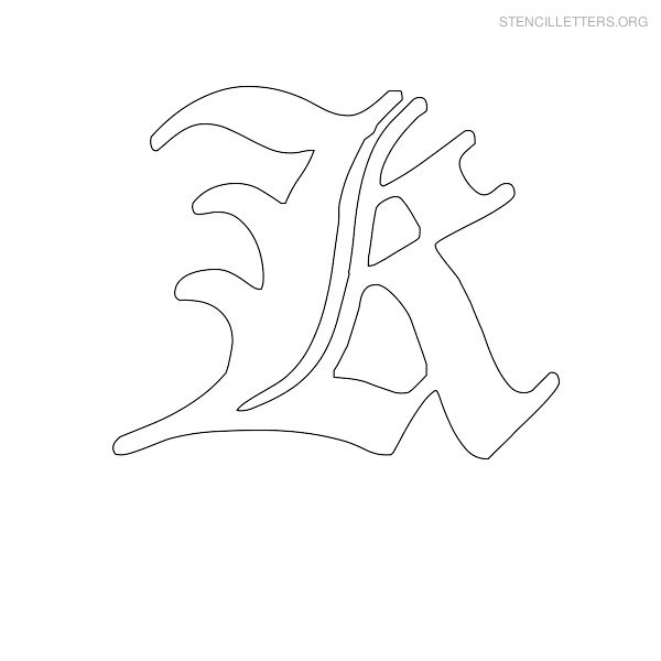 Stencil Letter Old English K