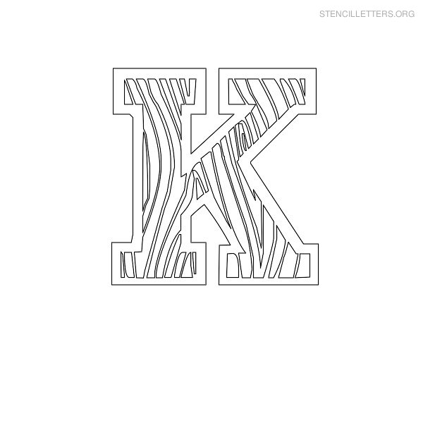 Stencil Letter Wooden K