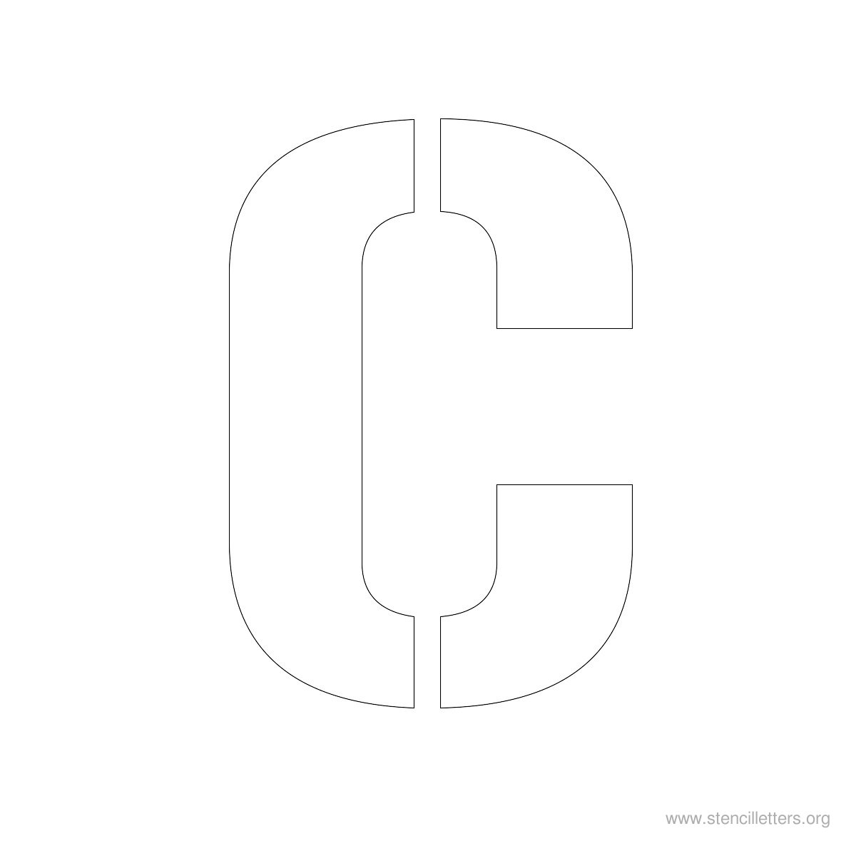 Large Stencil Letters Style #1 C Large Stencil Letters Style #1 C