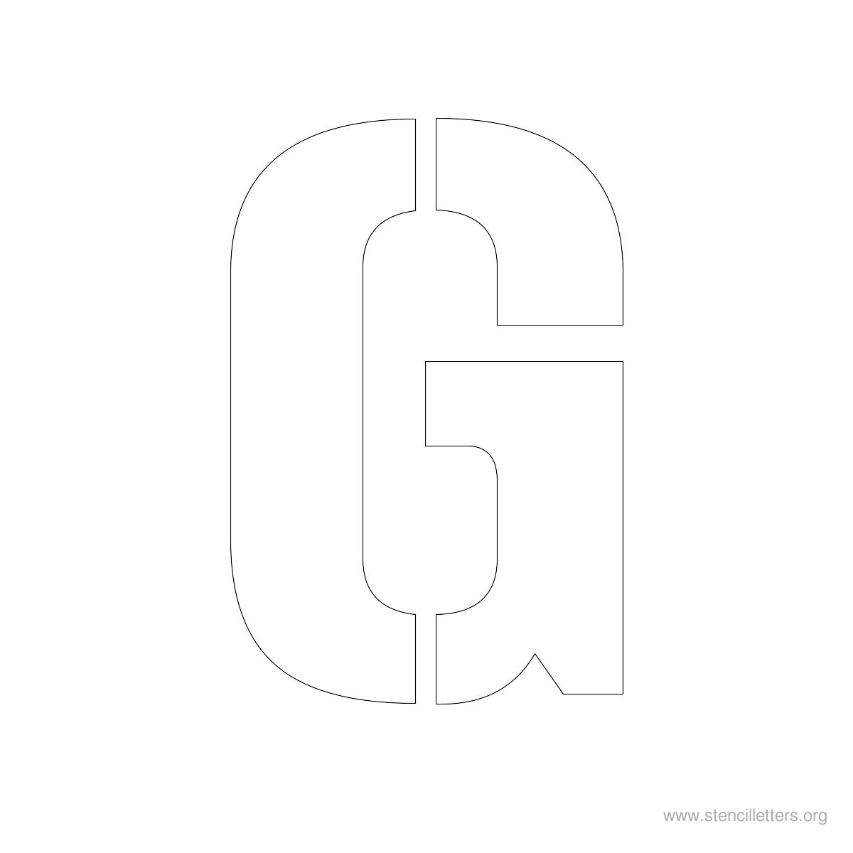 Large Stencil Letters Style #1 G Large Stencil Letters Style #1 G