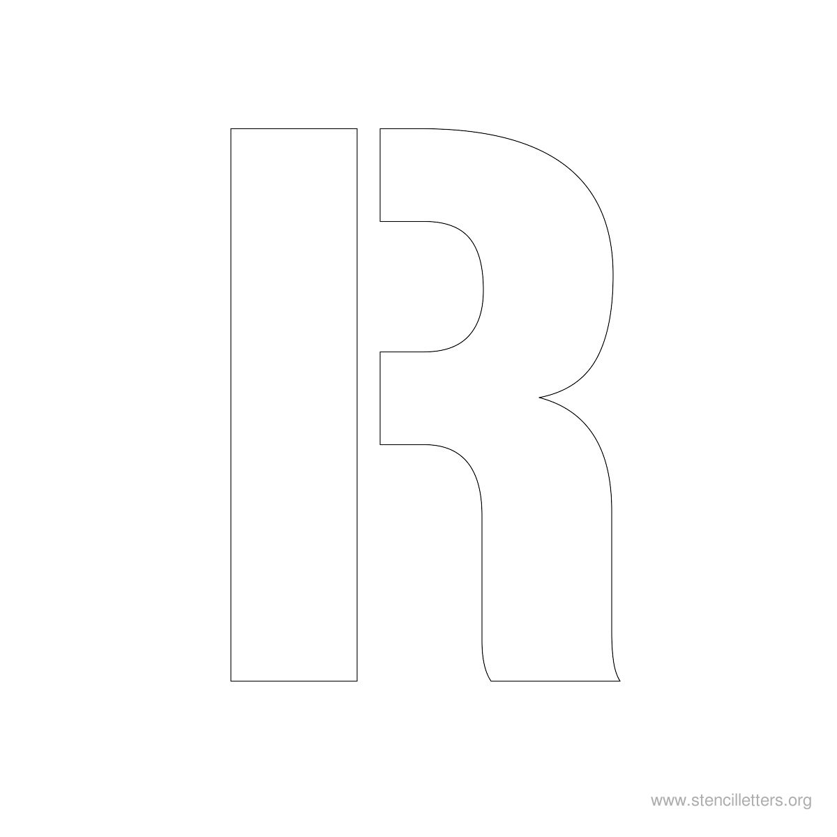Large Stencil Letters Style #1 R Large Stencil Letters Style #1 R