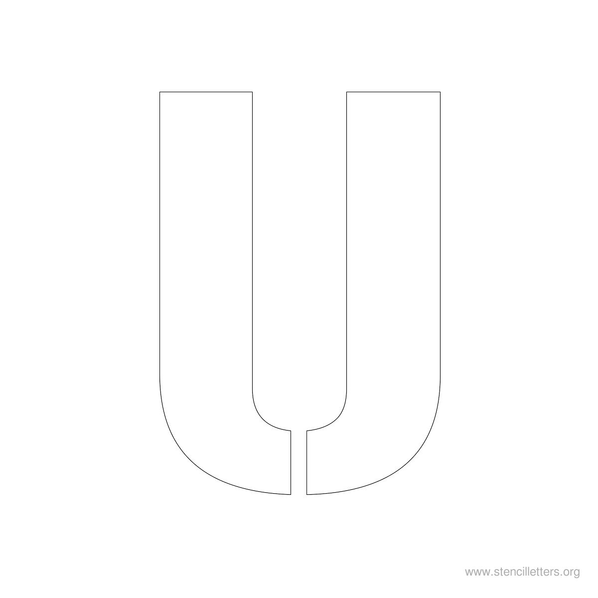 Large Stencil Letters Style #1 U Large Stencil Letters Style #1 U