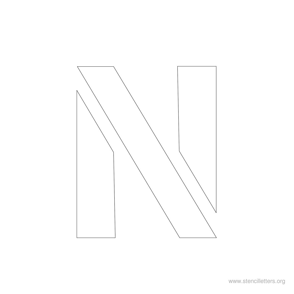 Large Stencil Letters Style #2 N Large Stencil Letters Style #2 N