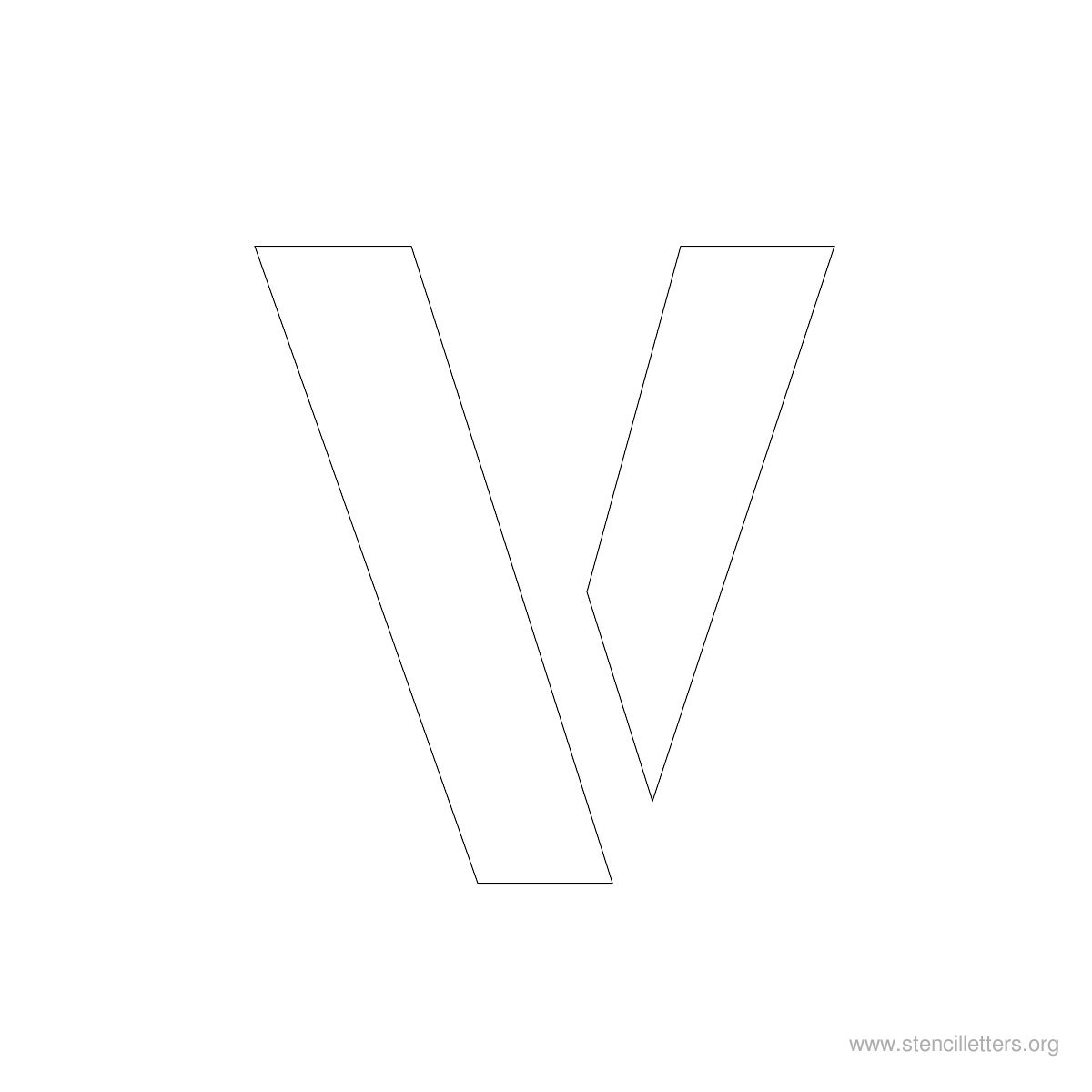 Large Stencil Letters Style #2 V Large Stencil Letters Style #2 V