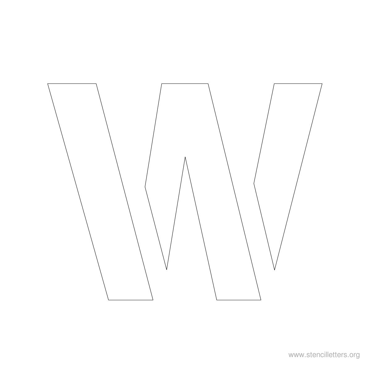 Large Stencil Letters Style #2 W Large Stencil Letters Style #2 W
