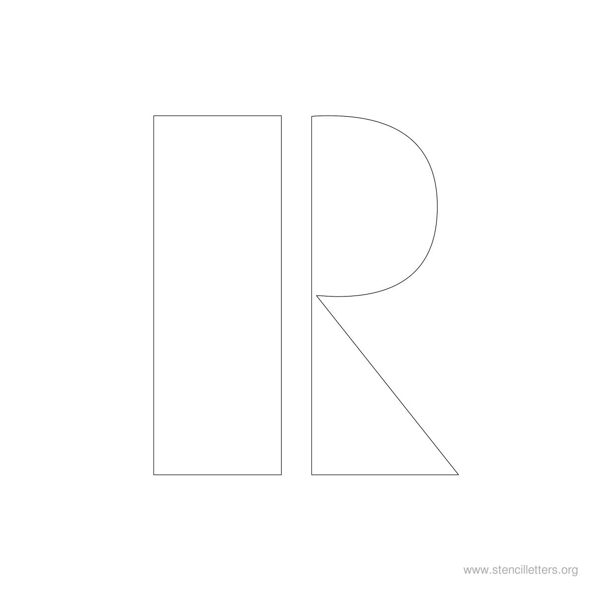 Large Stencil Letters Style #3 R Large Stencil Letters Style #3 R