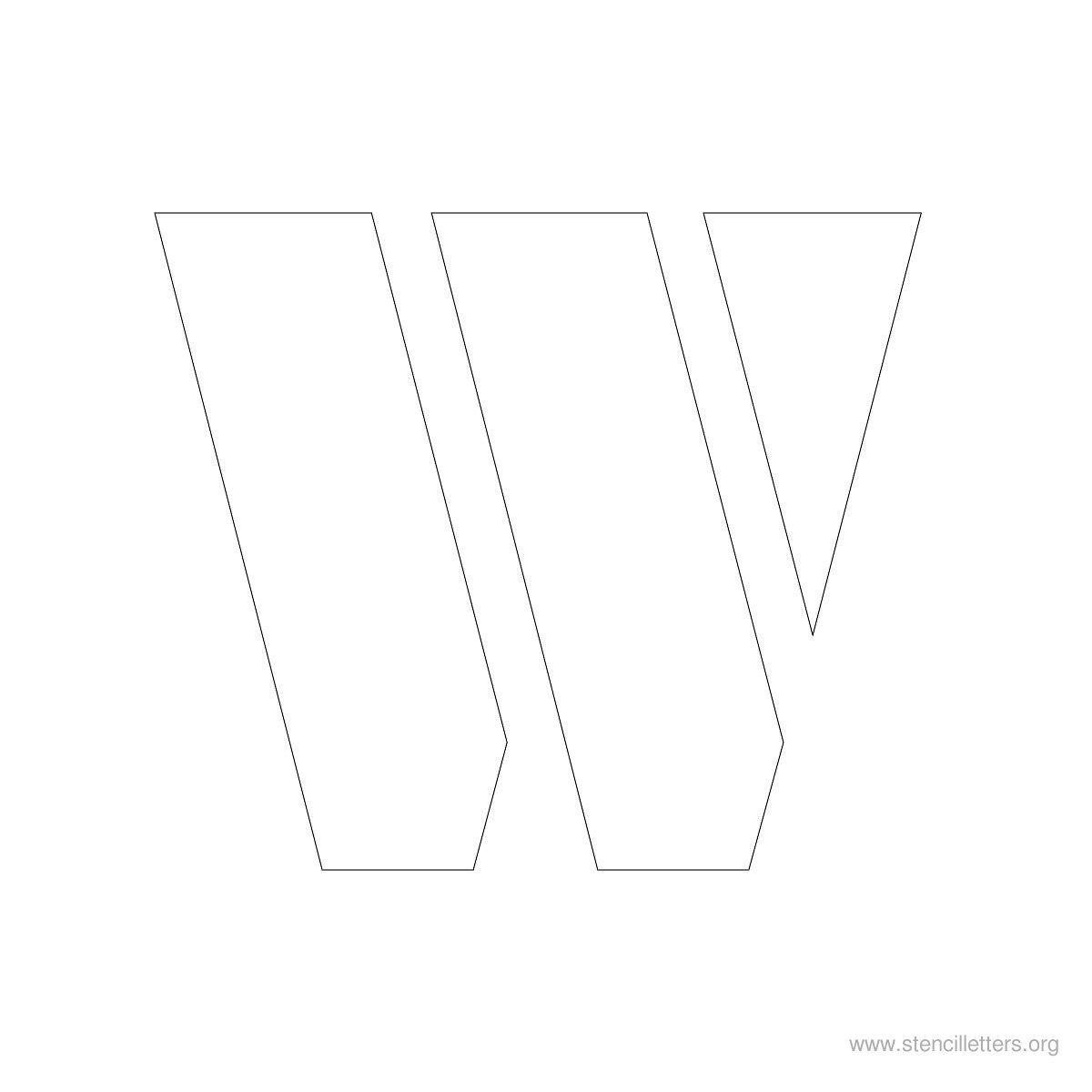 Large Stencil Letters Style #3 W Large Stencil Letters Style #3 W