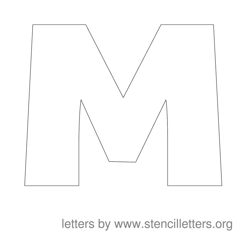 Large Stencil Letters Alphabet M
