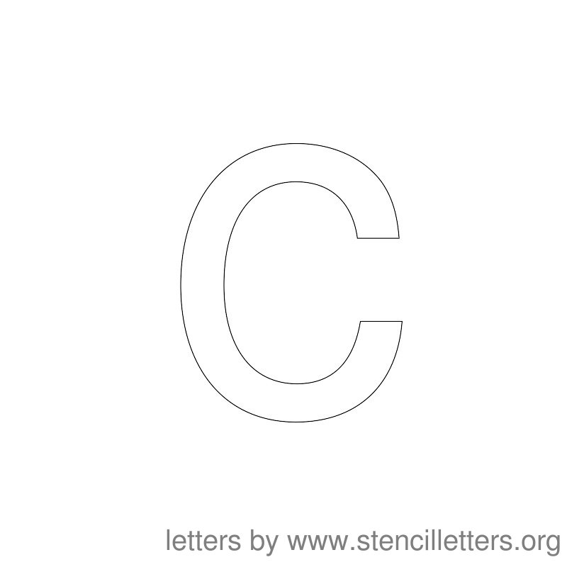 Lowercase Letter Stencil Large C