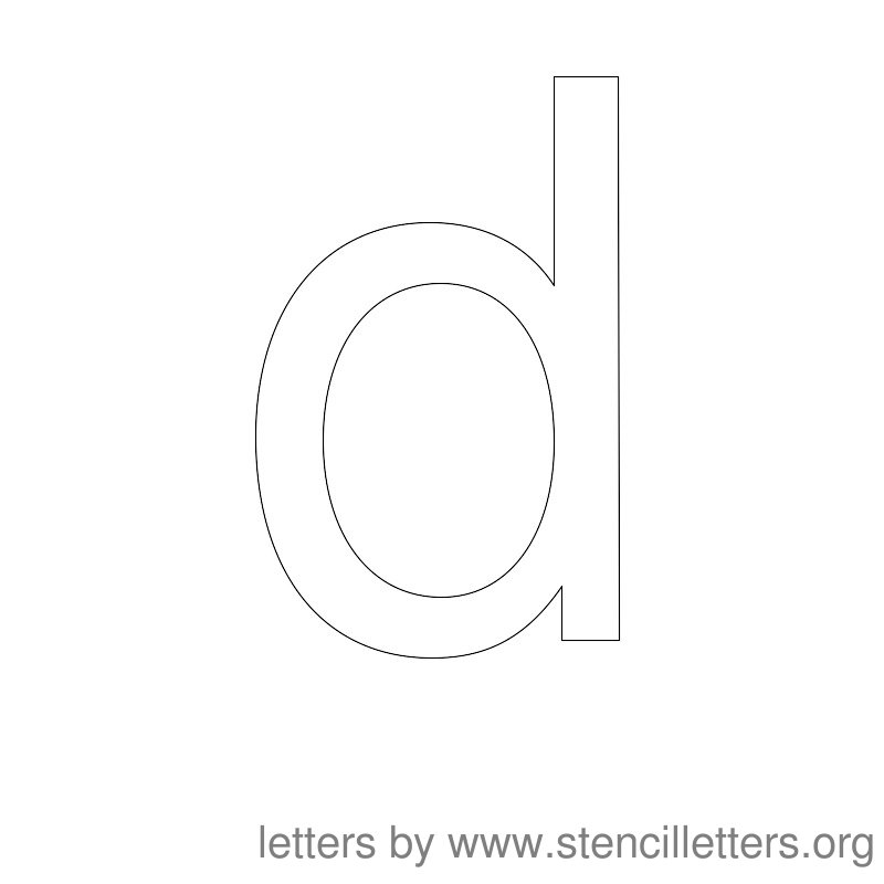 Lowercase Letter Stencil Large D