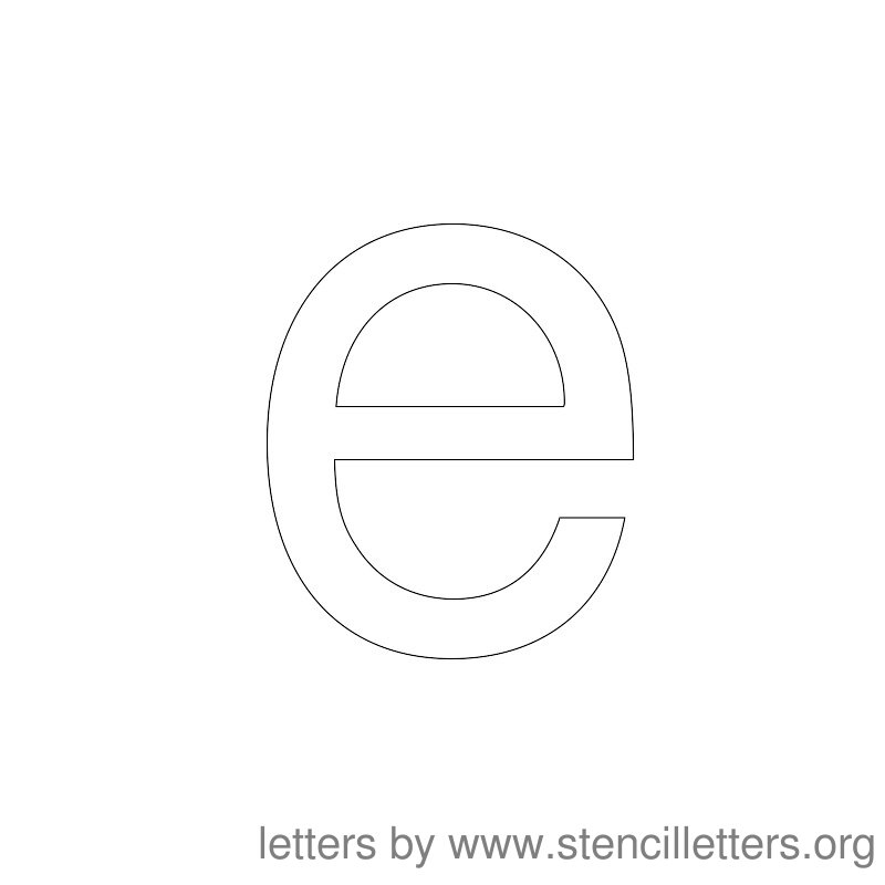 Lowercase Letter Stencil Large E