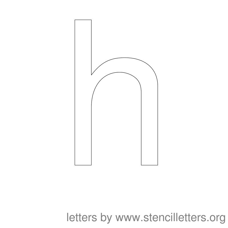 Lowercase Letter Stencil Large H