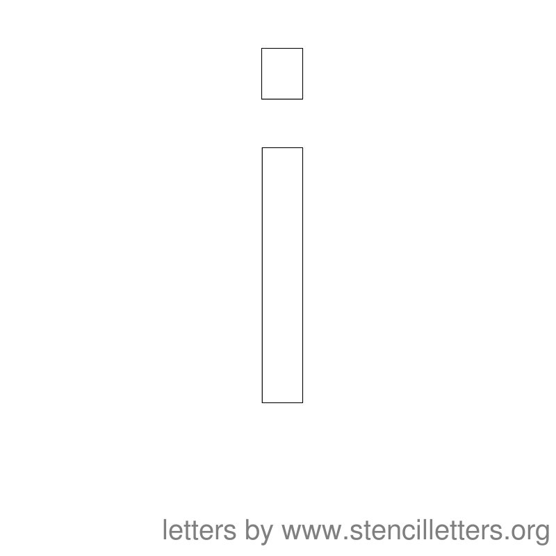 Lowercase Letter Stencil Large I