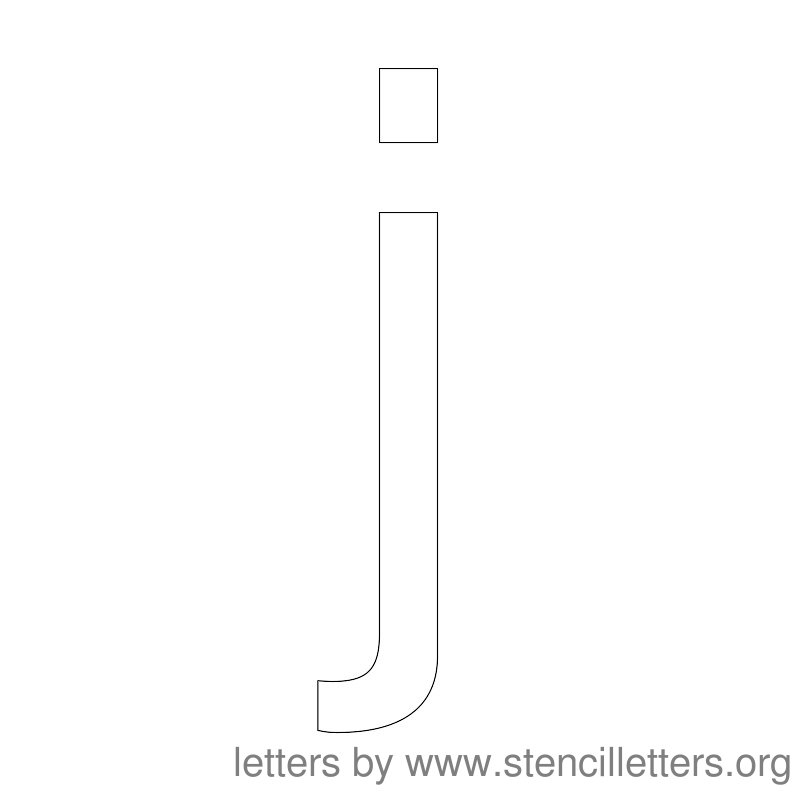 Lowercase Letter Stencil Large J