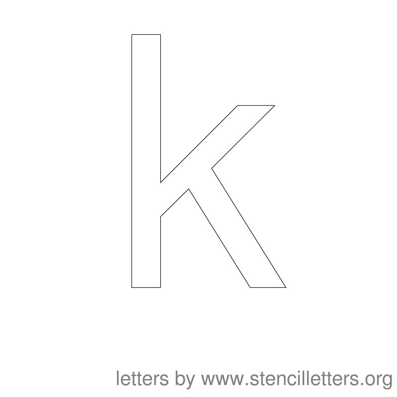 Lowercase Letter Stencil Large K