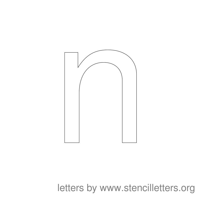 Lowercase Letter Stencil Large N