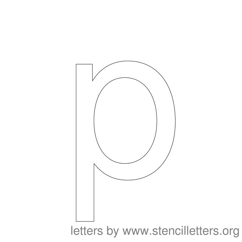 Lowercase Letter Stencil Large P