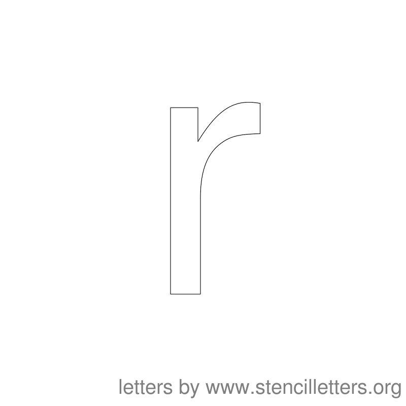 Lowercase Letter Stencil Large R