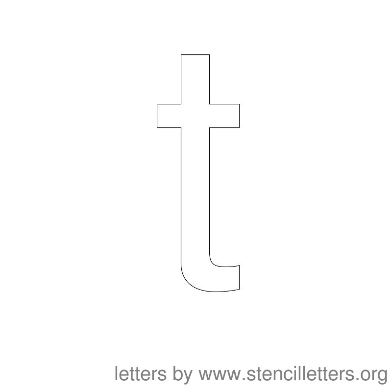 Lowercase Letter Stencil Large T