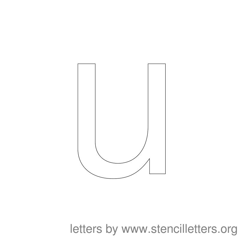 Lowercase Letter Stencil Large U