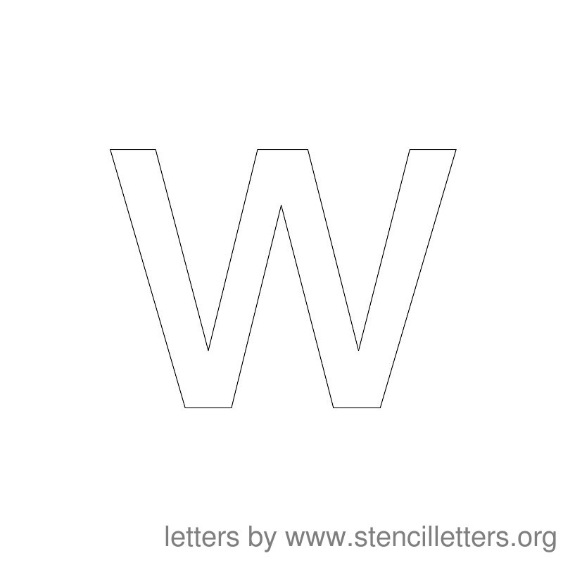 Lowercase Letter Stencil Large W