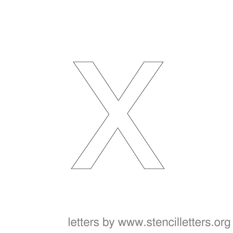 Lowercase Letter Stencil Large X