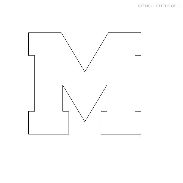 Stencil Letter Block M