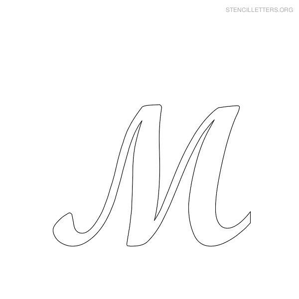 Stencil Letter Cursive M