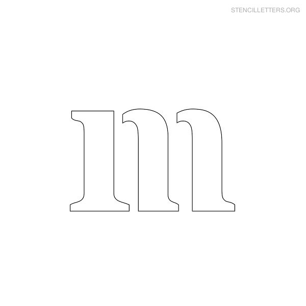 Stencil Letter Lowercase M