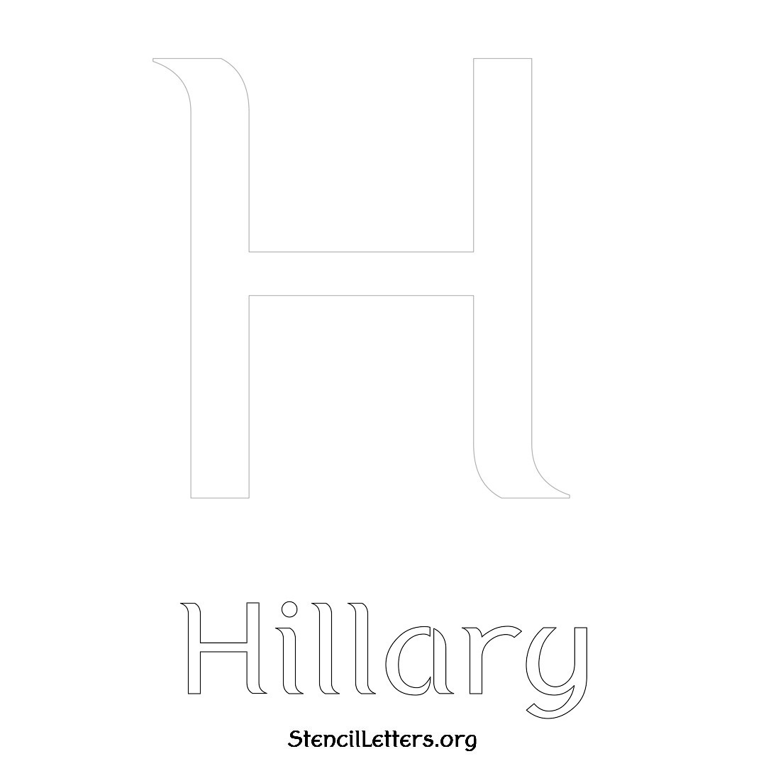 Hillary printable name initial stencil in Ancient Lettering