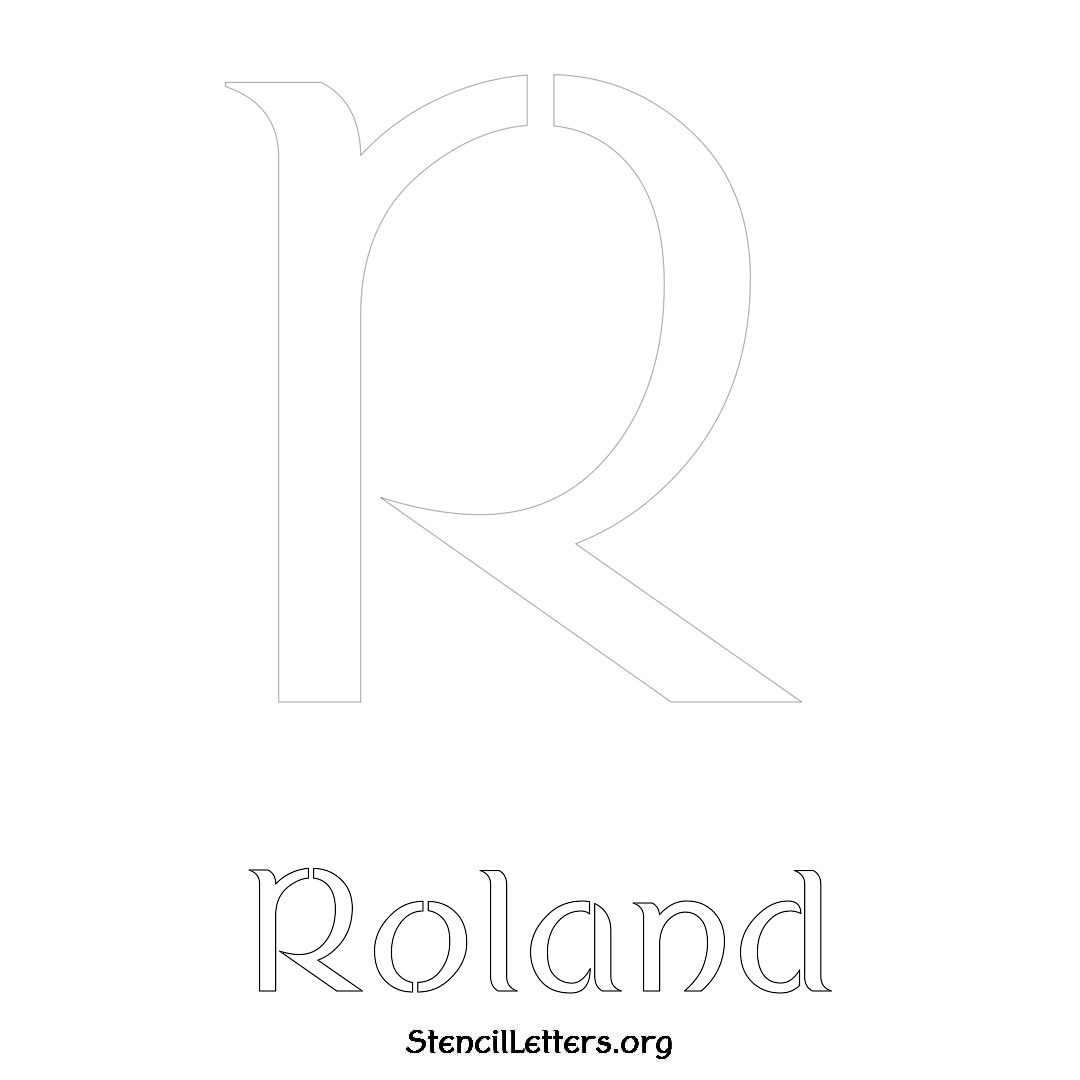 Roland printable name initial stencil in Ancient Lettering