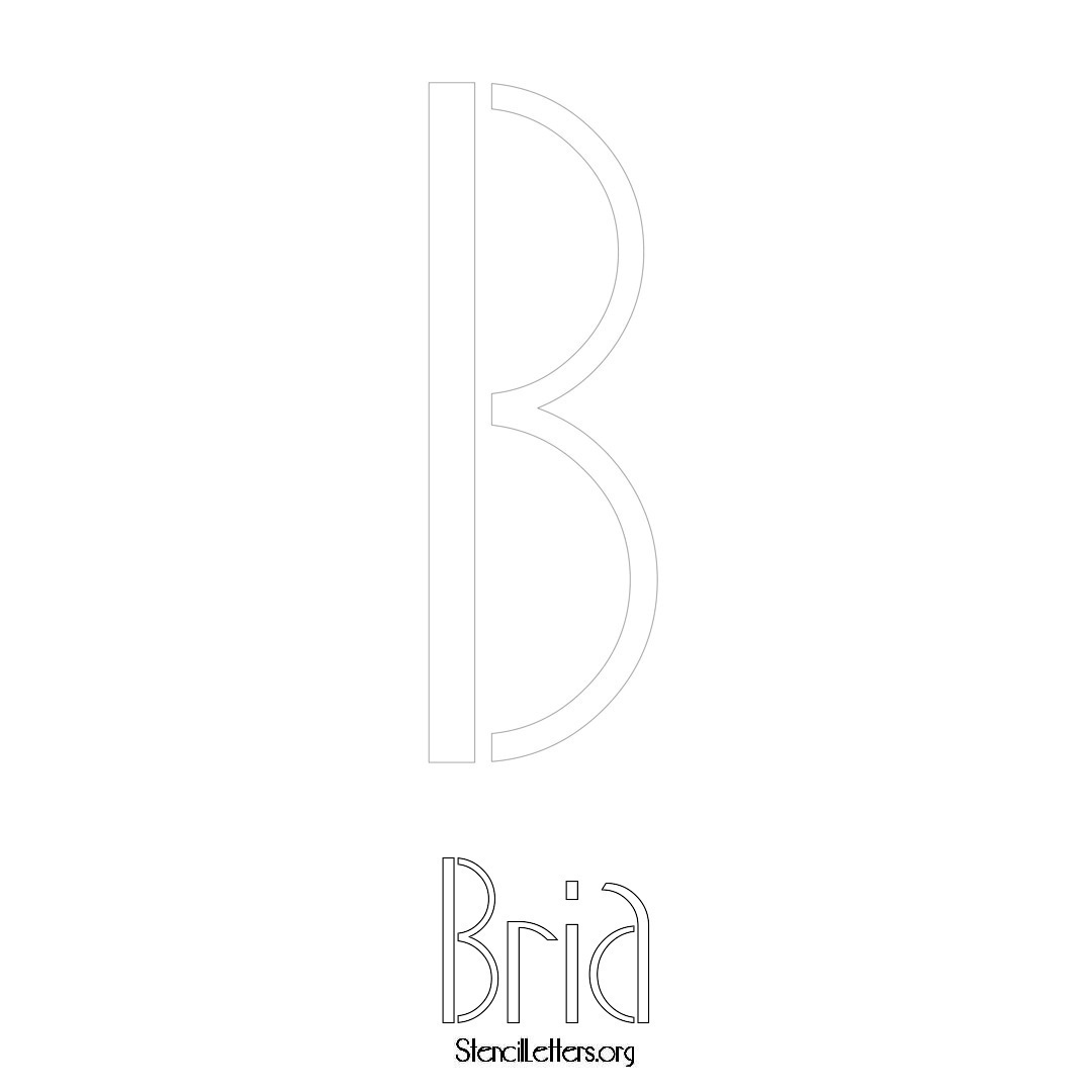Bria printable name initial stencil in Art Deco Lettering