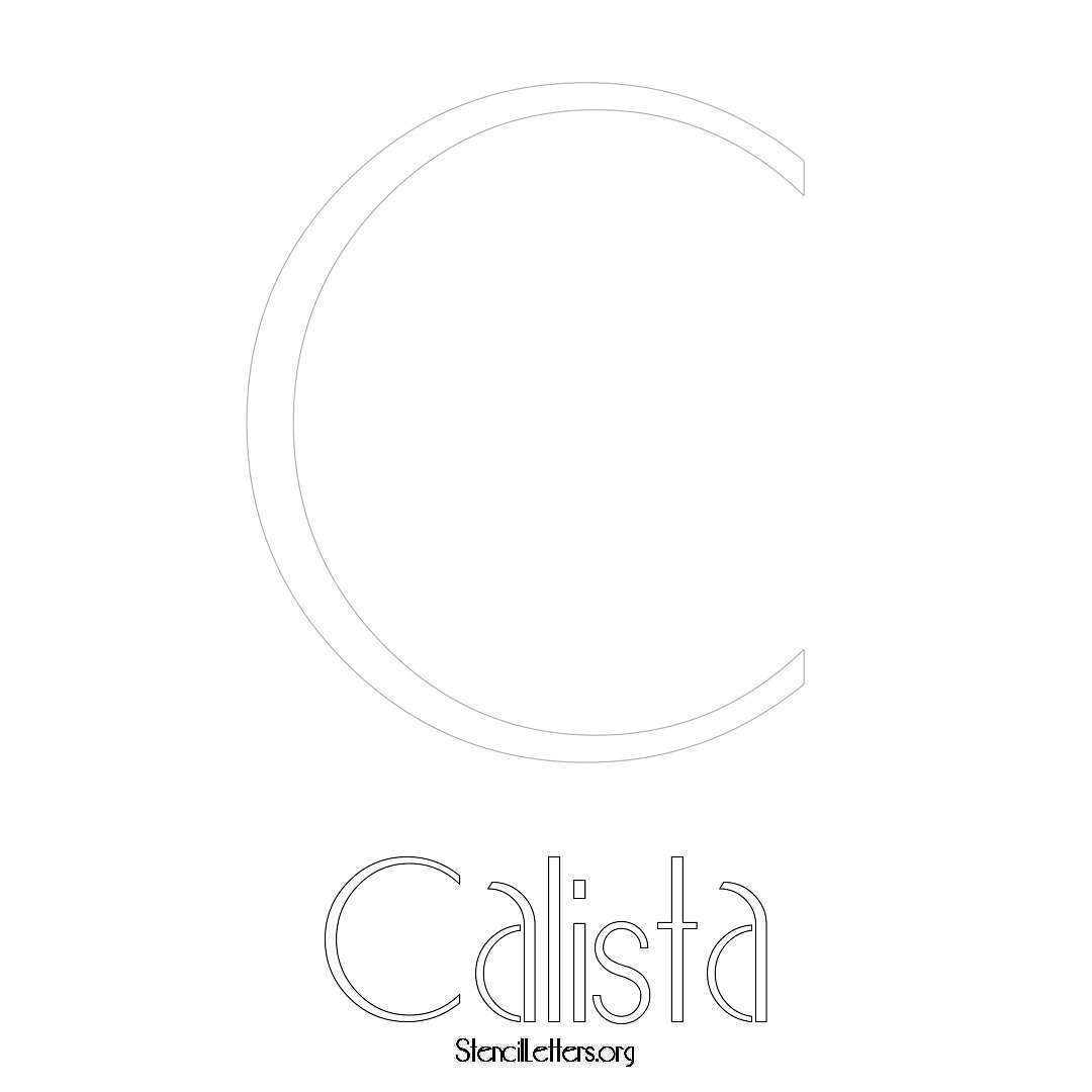 Calista printable name initial stencil in Art Deco Lettering