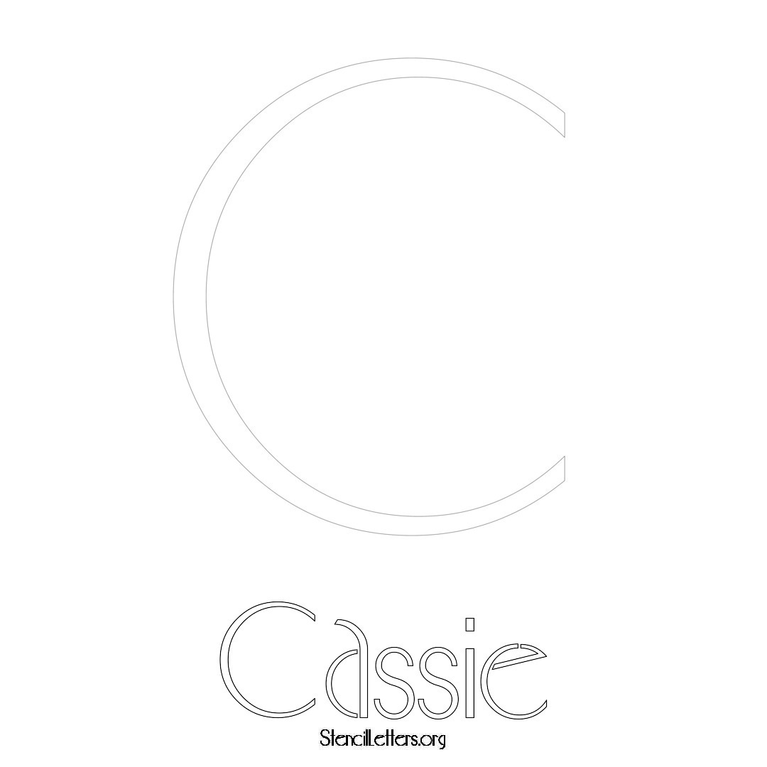 Cassie printable name initial stencil in Art Deco Lettering