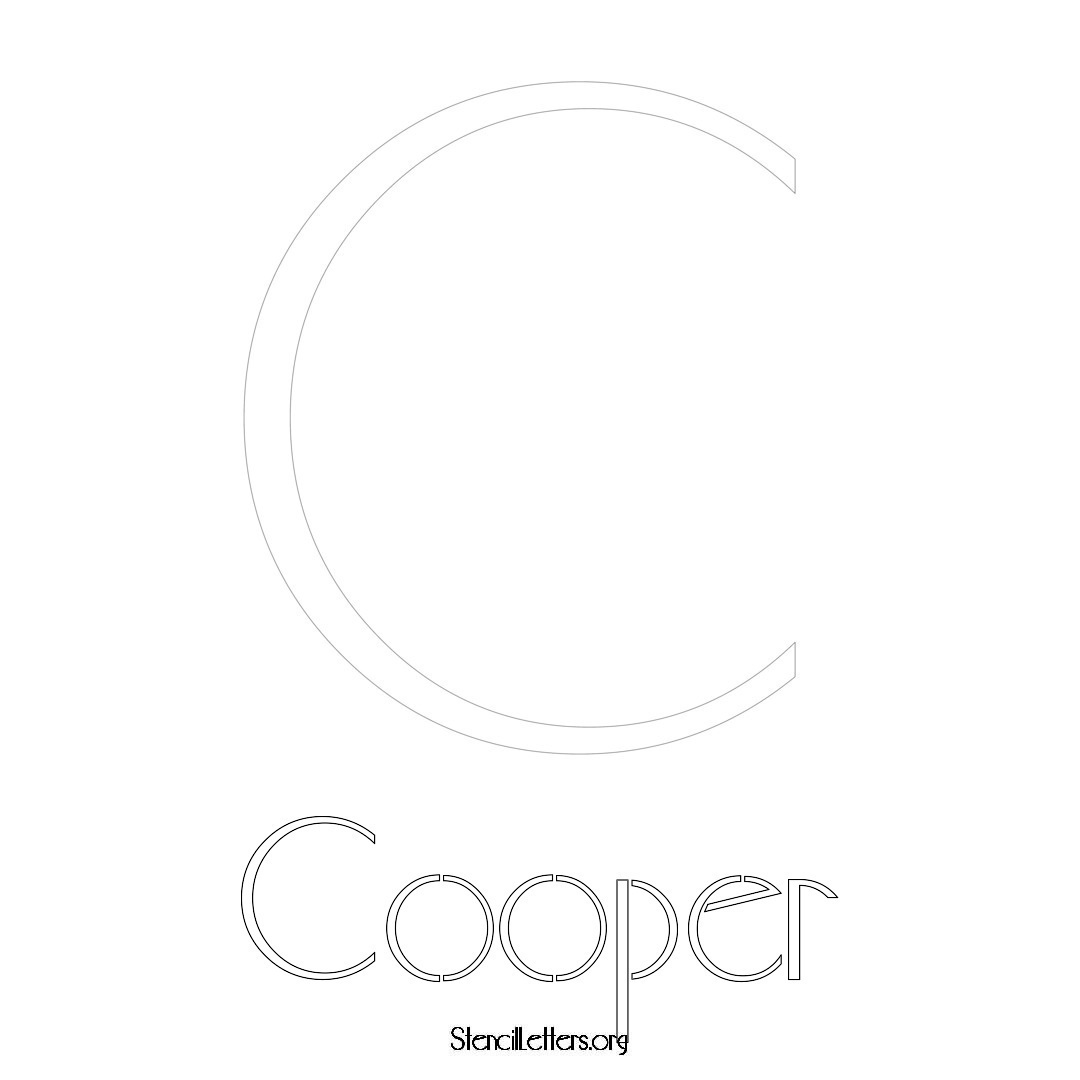 Cooper printable name initial stencil in Art Deco Lettering