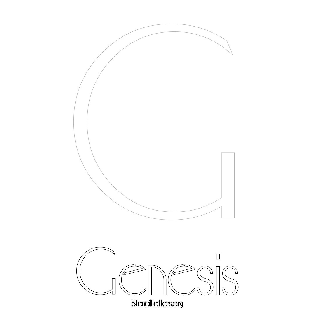 Genesis printable name initial stencil in Art Deco Lettering