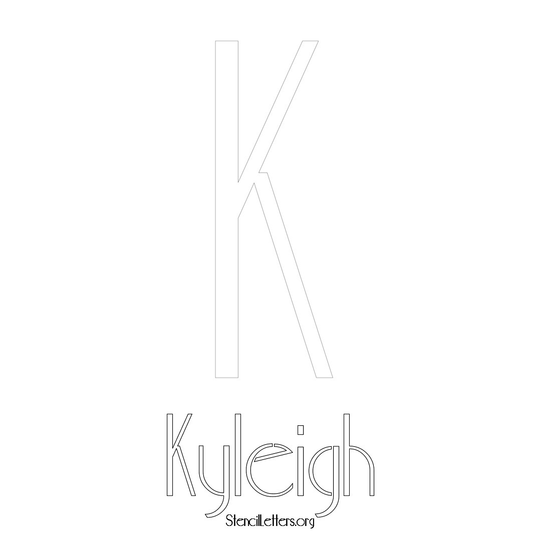 Kyleigh printable name initial stencil in Art Deco Lettering