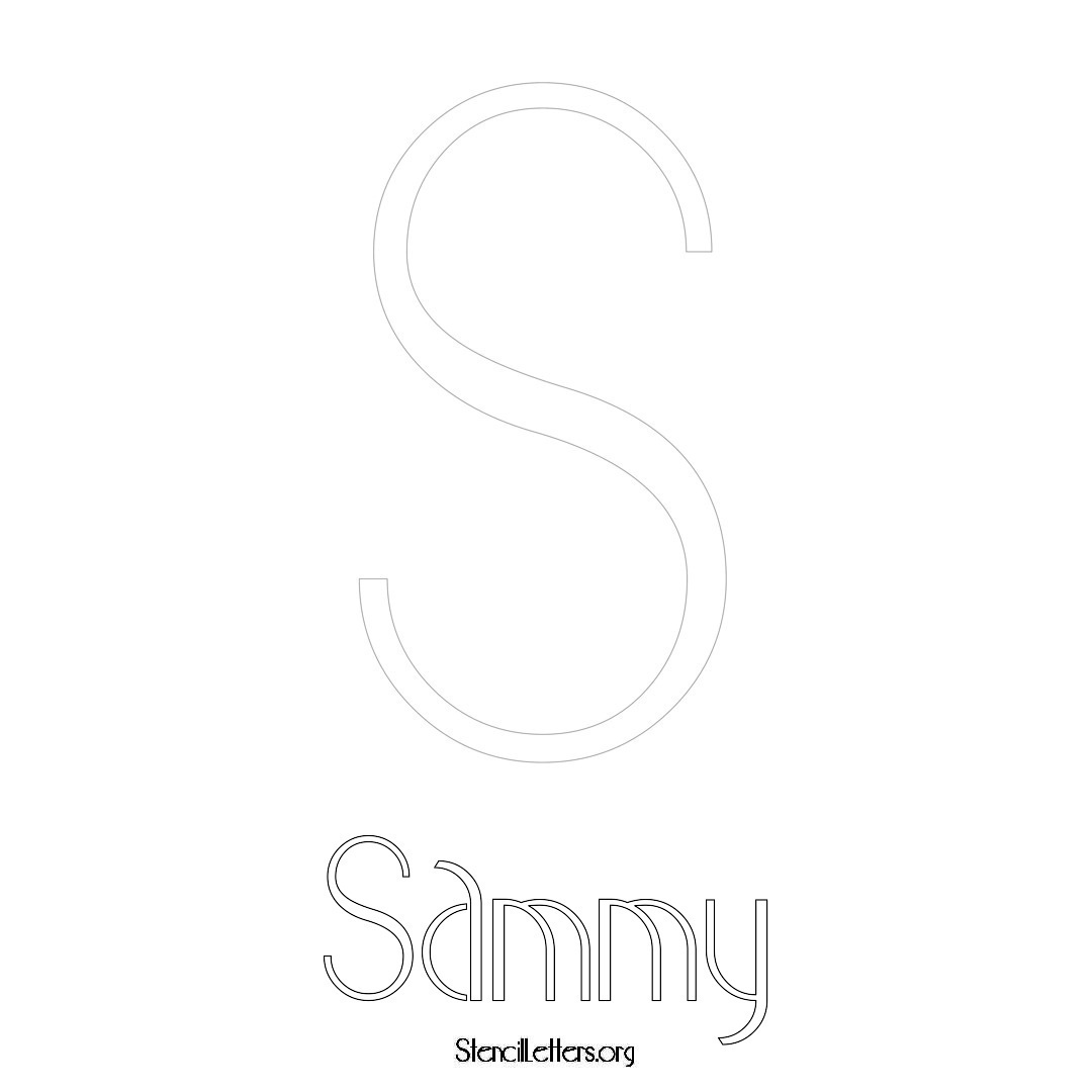 Sammy printable name initial stencil in Art Deco Lettering