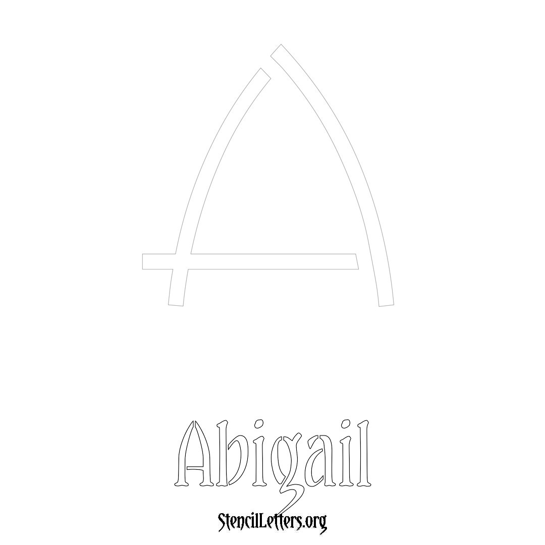 Abigail printable name initial stencil in Simple Elegant Lettering