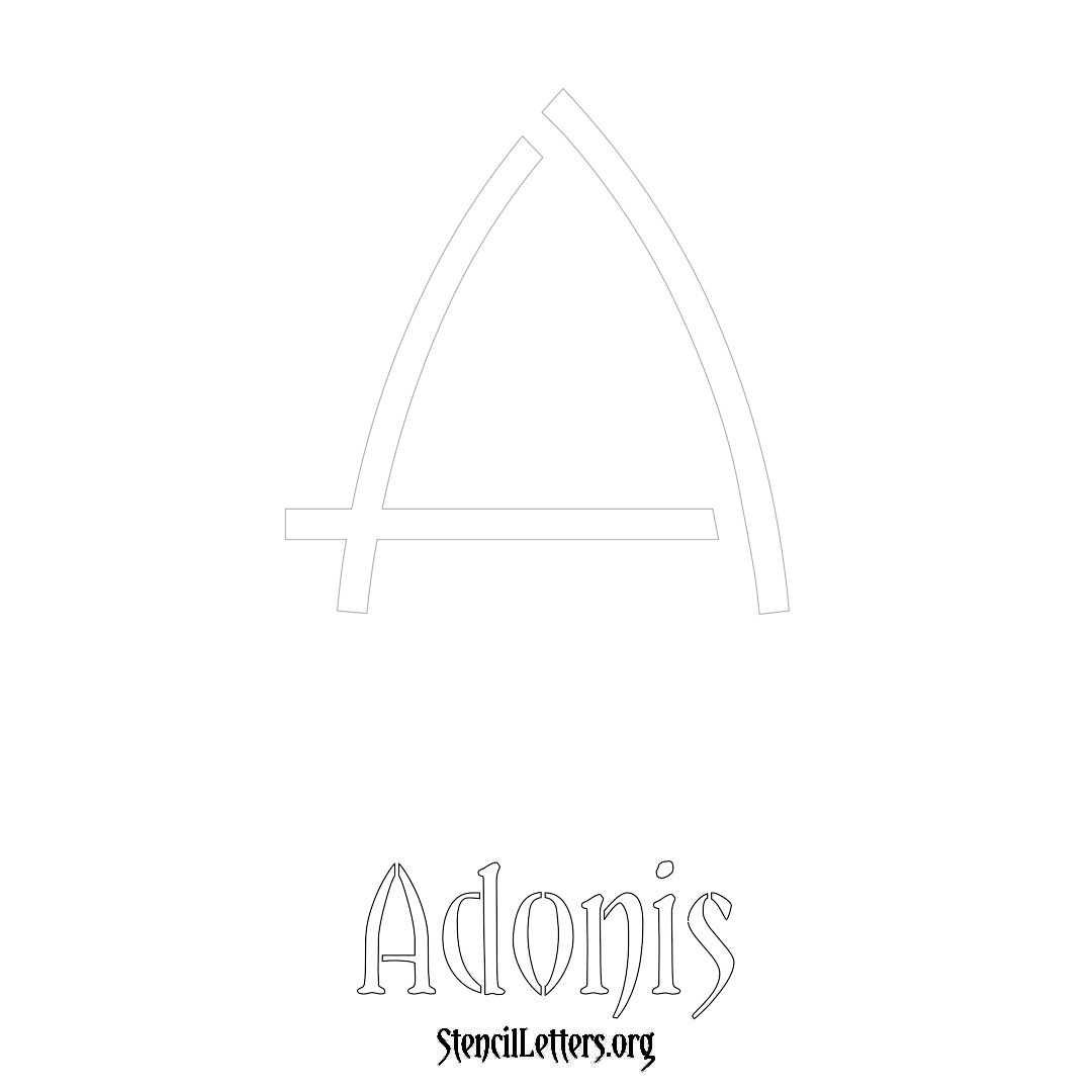 Adonis printable name initial stencil in Simple Elegant Lettering