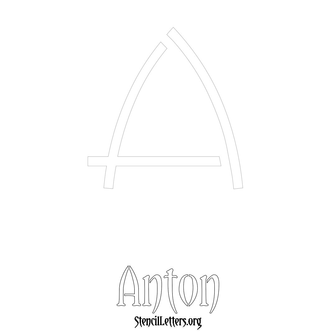 Anton printable name initial stencil in Simple Elegant Lettering