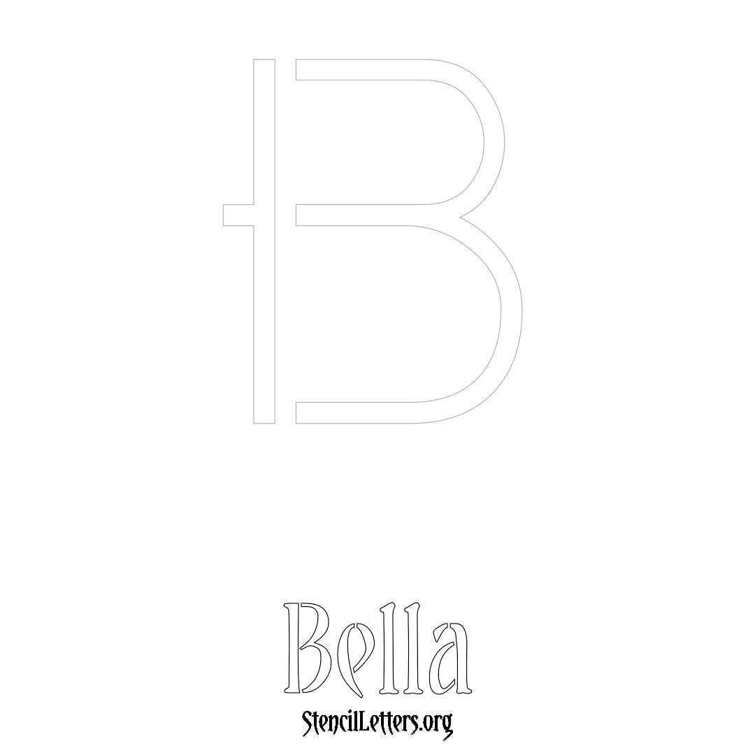 Bella printable name initial stencil in Simple Elegant Lettering